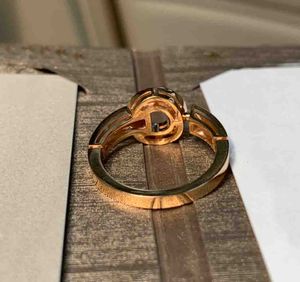 2023 Luxe kwaliteit charme punk band ring met diamant en ronde vorm woorden ontwerp in twee kleuren verguld met doosstempel PS4481A