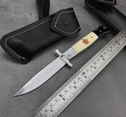 Nueva llegada rusa finka nkvd kgb manual de cuchillo plegable bolsillo negro mango de ébano negro 440c espejo de espejo acabado de caza al aire libre camping4642097