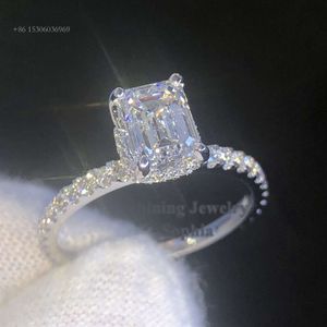 Nouvelle arrivée s sterling sier anneaux 10k Solid Gold Fashion Style Custom Hand Set VVS Moisanite Engagement Anneau de fiançailles