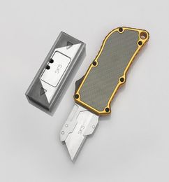 Nueva llegada Sabre Wulf cortador de papel cuchillo de corte Original de doble acción bolsillo automático EDC 6061T6 mango de fibra de carbono de aluminio 469273404