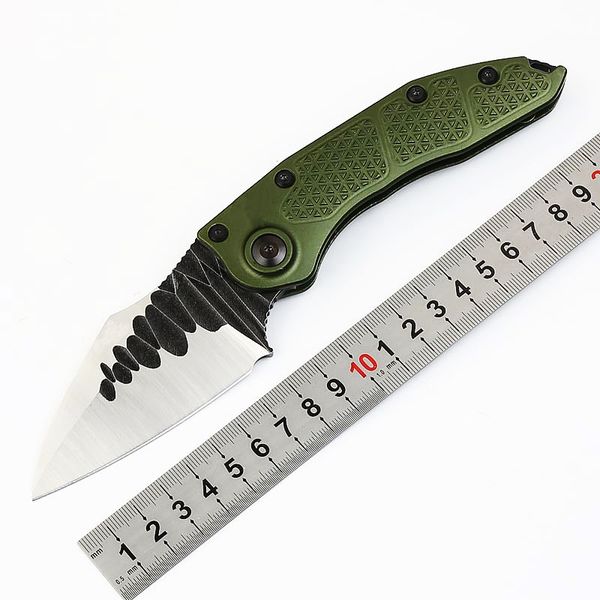 Nouveauté Couteau Samier Custom Stitch II Couteaux pliants tactiques automatiques D2 Lame en satin Vert T6061 Poignée Couteaux de camping de survie