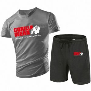 Nouveauté Set Hommes Vêtements Été Hommes Femmes Jersey Survêtement Gorilla T-shirt Shorts 2 Pièces Tenues Jersey Costume De Sport T5IF #