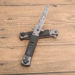 Nieuwe aankomst SGKS931A Assisted Flipper Folding Knife 440c Laser Patroon Blade G10 met stalen handvat Outdoor Camping Wandelvissen EDC Pocket Knives