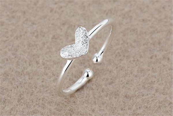 Nouveauté bague en argent Sterling 925 pur amour forme de coeur argent pur taille réglable livraison gratuite