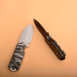 Neue Ankunft Kleine Überleben Gerade Messer 440C Satin/Schwarz Klinge Full Tang Aluminium Griff Feststehende Messer mit Nylonscheide