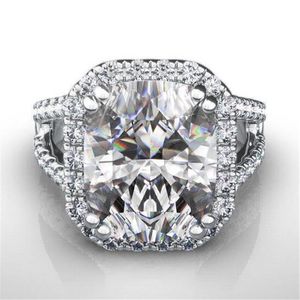 Nieuwe Collectie Sprankelende Luxe Sieraden Astor Snijden 925 Sterling SilverGold Fill White Topaz CZ Diamond Women Engagement Band Ring Gift