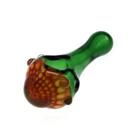 Pipe cuillère en verre vert vif de 4,5 pouces : pipe à main unique pour le plaisir de fumer
