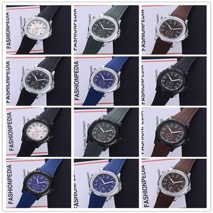 Nieuwe Collectie Sport 43mm Quartz Herenhorloge Dail Rubberen Band met Datum Hoge Kwaliteit Horloges 17 kleuren Watches2551