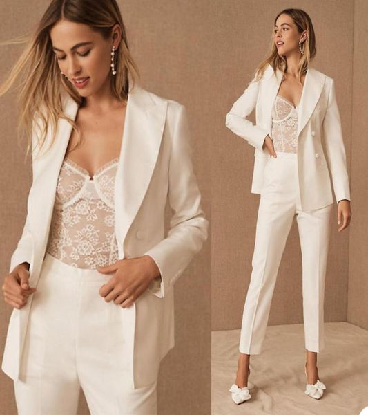 Nueva llegada de primavera, trajes de pantalón para madre de la novia, traje blanco para mujer, chaqueta, pantalones, abrigo, fiesta Formal de negocios, esmoquin de graduación 6983671