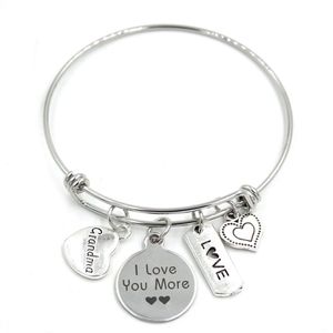 Nieuwe Collectie Roestvrij Stalen Armband Verstelbare Draad Bangle Familie Charms Armband Oma Geschenken Jewelry2974