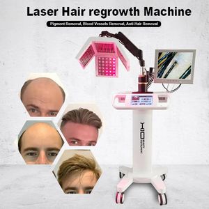 Nieuwe collectie Staande 650nm Diode Laser Haargroei Machine Anti Haaruitval Jeukende Hoofdhuid Behandeling Haarverzorging Massage Apparatuur met 4 Accessoires