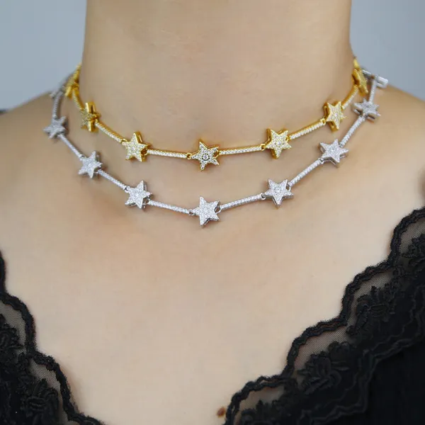 Nouvelle arrivée étoile collier de mariage de haute qualité femmes dame glacé zircon mode cadeau bijoux