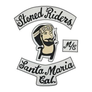 Nouvelle arrivée en pierre Rider Broidered Iron on Patches for Clothing MC Biker Men Jacket Custom Design Script