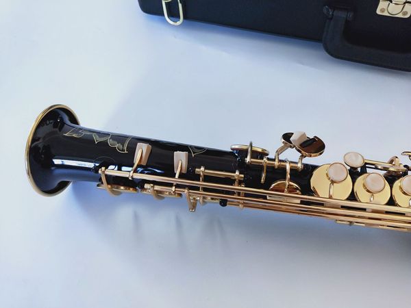 Nouveauté droit B plat saxo instrument de musique haute qualité S-991 Soprano noir Saxophone