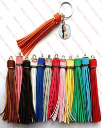 Nouvelle arrivée sublimation Long Coue-Tassels Keychains Fashion Key Ring Transfer Impression Consommables 13 Colours3843279