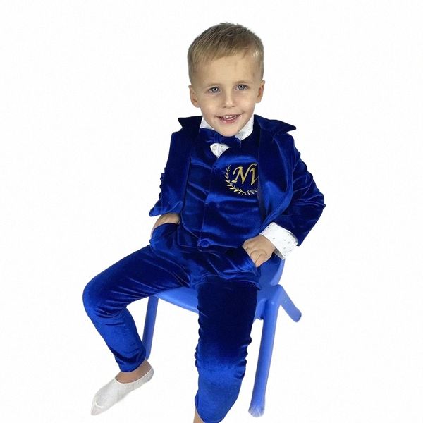 Costume de nouvelle arrivée pour bébé enfants Fi Notch revers Veet 3 pièces Casual formelle fête d'anniversaire de mariage smoking garçon costume pour bébé j1wW #