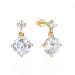 Nouveauté Super Flash diamant minimaliste bijoux boucles d'oreilles femmes de luxe Style coréen 925 en argent Sterling pour