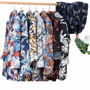 Nieuwe Collectie Super Grote Mannen Fr Losse Lg Mouw Hawaiian Shirts Herfst Smart Casual Plus Size 2XL3XL4XL5XL6XL7XL8XL9XL10XL c70B #