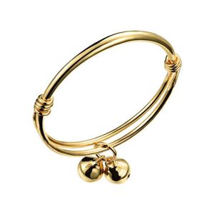 Nueva llegada Pulseras dulces para bebés Cobre ambiental Chapado en oro amarillo de 18 quilates Brazalete para niños Brazaletes abiertos ajustables para niños Nice245m