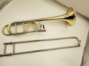 Nieuwe aankomst tenor BB/F Trombone Gold Copper Professional Play Musical Instruments with Shell and Mondstuk