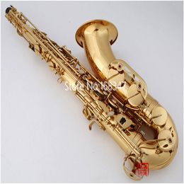 Nouveauté Saxophone plat ténor Sib NTS-901 Laiton laqué or Belle voix Instrument de musique avec étui Embouchure