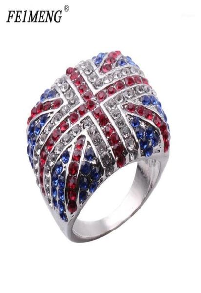 Nouvelle arrivée Le drapeau britannique Ring British Mark UK Logo Charme Punk Rock Anneaux pour femmes Bijoux de mode Hip Hop Anel134432411714426