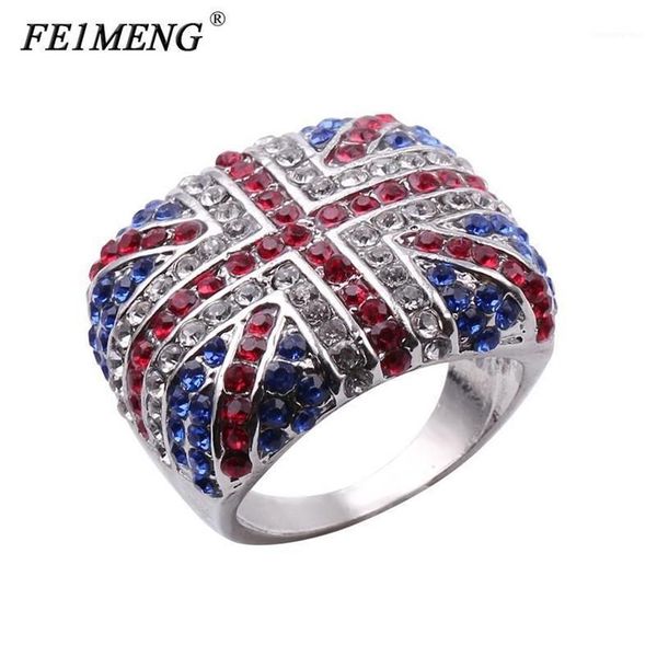 Nouvelle arrivée Le drapeau britannique Ring British Mark UK Logo Charme Punk Rock Rings For Women Men Fashion Jewelry Hip Hop Anel1316n