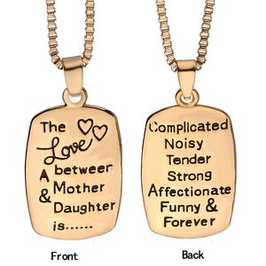 Nieuwe aankomst De liefde tussen een moeder dochter is brieven hanger kettingen voor vrouwenfamilie mode-sieraden