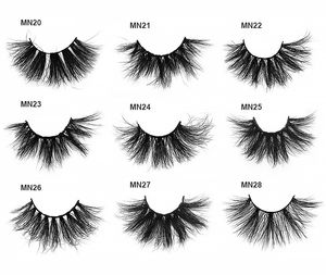 Dikke lange 25mm nertsen faux valse wimpers krullend crisscross zacht licht met laser verpakking handgemaakte 3d nep washes extension make-up voor ogen 9 modellen