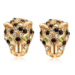 Nouvelle arrivée boucles d'oreilles tête de tigre plaqué or jaune 18 carats boucles d'oreilles animaux vintage pour femmes bijoux accessoires bijoux de mode328S