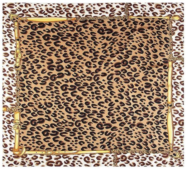 Nouvelle arrivée en soie serre-serre écharpe femme carrée écharpe léopard imprimer la mode squarement de soie hijab châle féminin 130cmx130cm5168365
