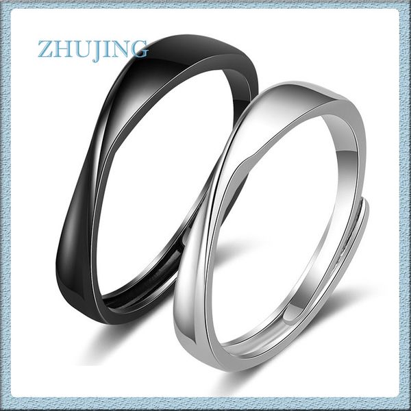 Nouveauté bague Ubis motif Couple anneaux ensemble pour femmes et hommes conception bijoux noir et blanc bagues de mariage cadeau