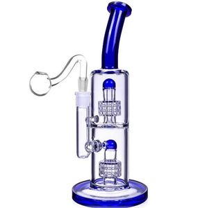 Bong de vidrio alto Blue Matrix Perc Hookahs Bubbler Vidrios gruesos Bongs de agua Heady Dab Oil Rig Smoke Pipes