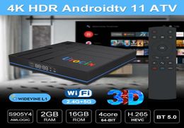 Nueva llegada Utocin S12 Amlogic S905Y4 Androidtv 110 Widevine L1 TV Box 2GB 16GB Dual WiFi Bluetooth Control remoto por voz Power Me3130893