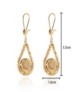 Nouvelle arrivée vintage 21K Gold plaquée rond rond oreille à oreille dubaï Coins turcs oreille pour femmes 202143219521707971