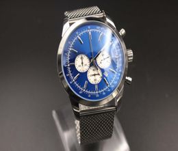 Nouvelle arrivée à l'arrivée Quartzwatch pour hommes blue cadran analogique Full inoxyd-acier bande de montre numérique Montre Hommme1805359