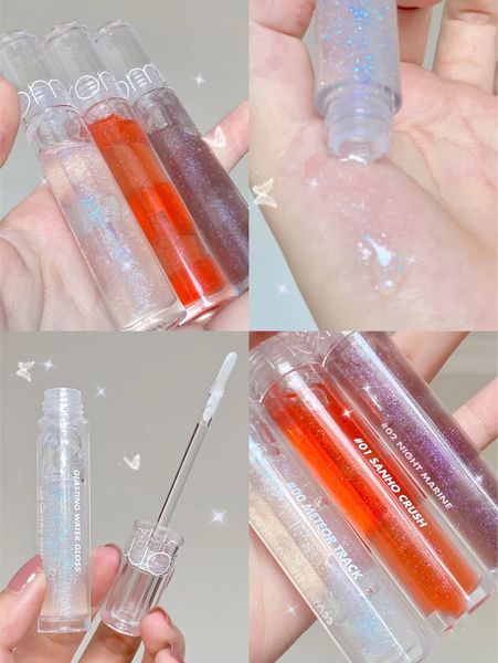 Nueva llegada agua labios tinte brillo mujeres belleza maquillaje cosmético brillo humectante transparente glaseado