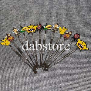 Outil de dabber de cire de nouveauté avec des autocollants de conception de bande dessinée outil de dabber de pot de cire outil de dabber de 120 mm DHL gratuit