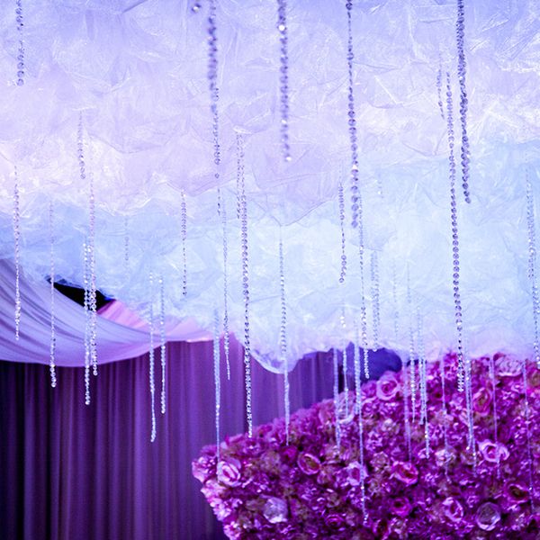 Recién llegado, nube blanca, hilo de nieve, decoración de techo de boda, transparente para fiestas, eventos, centros de mesa, suministros de decoración