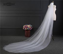 Nouvelle arrivée blanche ivoire 3m Veils de mariée Cathédrale entière Long Accessoires de mariage OneLayer Cut Ege Simp 2017 Accessoire de cheveux RE4764149