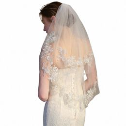 Nieuwe aankomst Witte ivoor Korte Bruids Veils Veu de Noiva Sexy Wedding