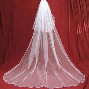 Nieuwe aankomst Wit ivoor Twee laags Bridal Veil Long Wedding Veil Wedding Accessoires Velo de Novia