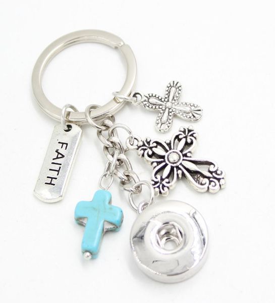 Nouvelle arrivée en gros de 18 mm bijoux d'inspiration Inspiration Faith Chain Chain Handbag Charm Snap Keychain Key Ring Gift For Ballet Lovers Girls7515678