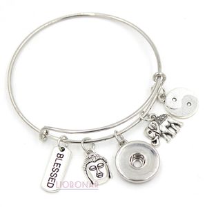 Nouvelle Arrivée En Gros Snap Bijoux Inspirational Yingyang Bouddha Charme Bracelets Bracelet Réglable Snap Bouton Bracelets pour Femmes Cadeaux