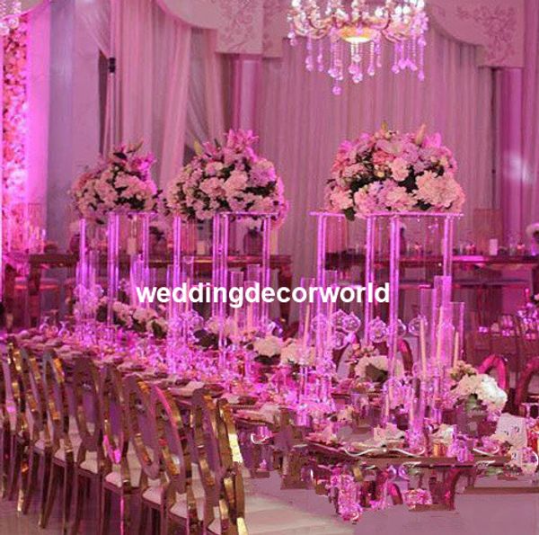 Nueva llegada al por mayor entrada de la flor de la boda para la mesa sin blanco Wisteria mesa decoración del salón de bodas decoraciones best0560