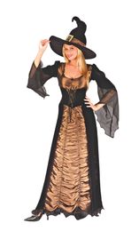 NIEUWE AANKOMST Witch Kostuum Dual Color Long Dress Halloween Party Cosplay Stage Performance Outfit AST883989