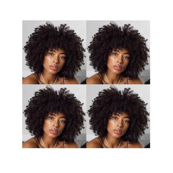 nouvelle arrivée femmes Malaisienne Cheveux Afro-Américain afro court bob crépus bouclés perruque naturelle Simulation de Cheveux Humains afro crépus bouclés perruque