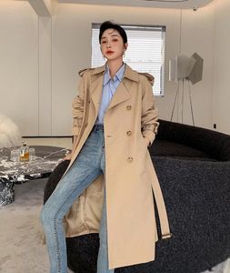 Nouveauté femmes Plus Long Style mode Trench Coat/haute qualité Angleterre Design Trench/genou longueur coupe ample Trench Coat B2202f420mm01