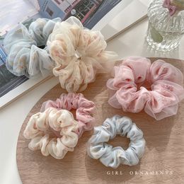 Nieuwe aankomst dames chiffon gaas lint haar scrunchies haarbind haar accessoires dames paardenstaarthouder haar rubberen bands accessoires 1646