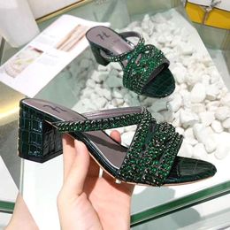 Nieuwe collectie dames slipper sandaal schoenen gina dames hoge hakken sandaal schoenen met diamant echt leer van hoge kwaliteit!